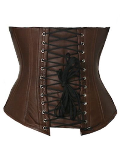 Underbust Corsets Hourglass Curve Waspie Corsete Corseting Brown Leather CE-1501
