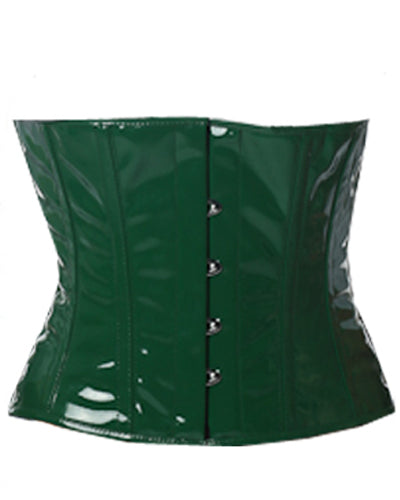 Waistbust Corset Hourglass Curve Waspie Corsete Corseting Green PVC CE-1601