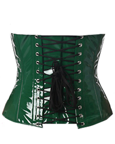 Waistbust Corset Hourglass Curve Waspie Corsete Corseting Green PVC CE-1601