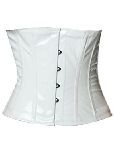 Waistbust Corset Hourglass Curve Waspie Corsete Corseting White PVC CE-1602