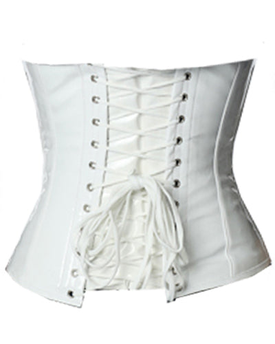 Waistbust Corset Hourglass Curve Waspie Corsete Corseting White PVC CE-1602