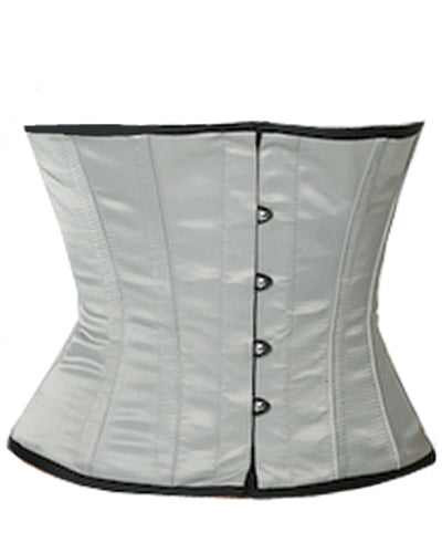 Waistbust Corset Hourglass Curve Waspie Corsete Corseting Gray Satin CE-1604