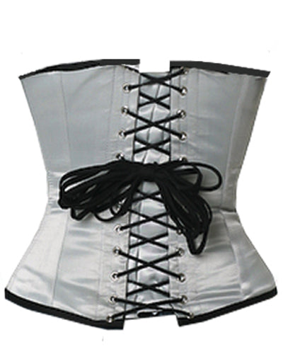 Waistbust Corset Hourglass Curve Waspie Corsete Corseting Gray Satin CE-1604