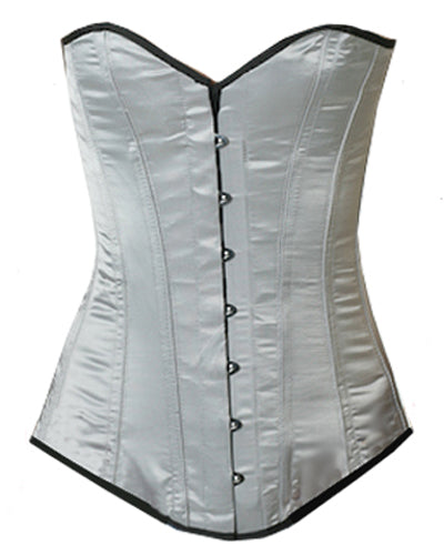OverLong Bust Corset Long Torso Corsets Corsete Corseting Grey Satin CE-1903