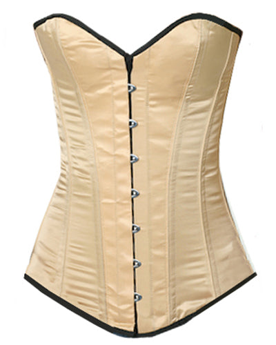 OverLong Bust Corset Long Torso Corsets Corsete Corseting Ivory Satin CE-1910