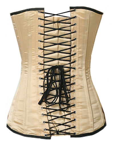 OverLong Bust Corset Long Torso Corsets Corsete Corseting Ivory Satin CE-1910