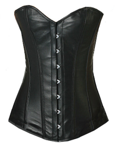 OverLong Bust Corset Long Torso Corsets Corsete Corseting Black leather CE-1914