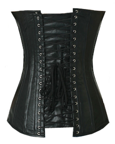 OverLong Bust Corset Long Torso Corsets Corsete Corseting Black leather CE-1914