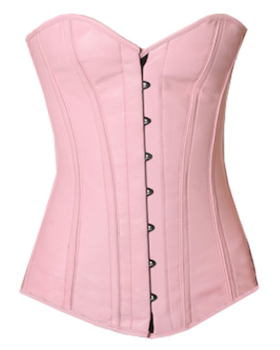 OverLong Bust Corset Long Torso Corsets Corsete Corseting Pink Leather CE-1916