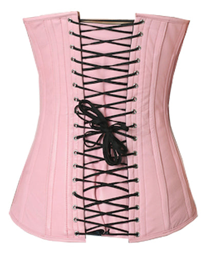 OverLong Bust Corset Long Torso Corsets Corsete Corseting Pink Leather CE-1916