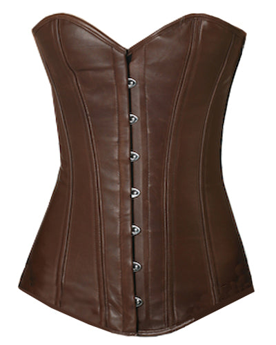 OverLong Bust Corset Long Torso Corsets Corsete Corseting Brown Leather CE-1918