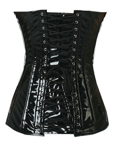 OverLong Bust Corset Long Torso Corsets Corsete Corseting Black PVC CE-1919