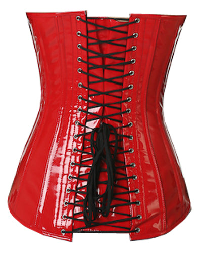 OverLong Bust Corset Long Torso Corsets Corsete Corseting Red PVC CE-1920