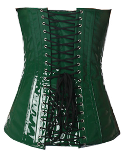 OverLong Bust Corset Long Torso Corsets Corsete Corseting Green PVC CE-1921