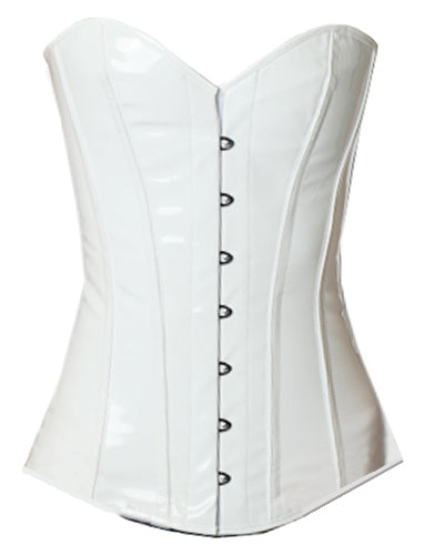 OverLong Bust Corset Long Torso Corsets Corsete Corseting White PVC CE-1923