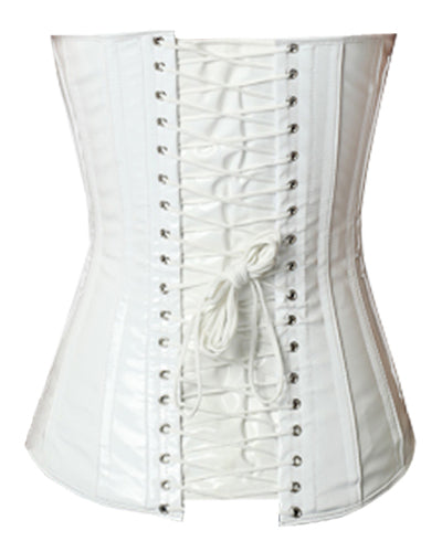 OverLong Bust Corset Long Torso Corsets Corsete Corseting White PVC CE-1923