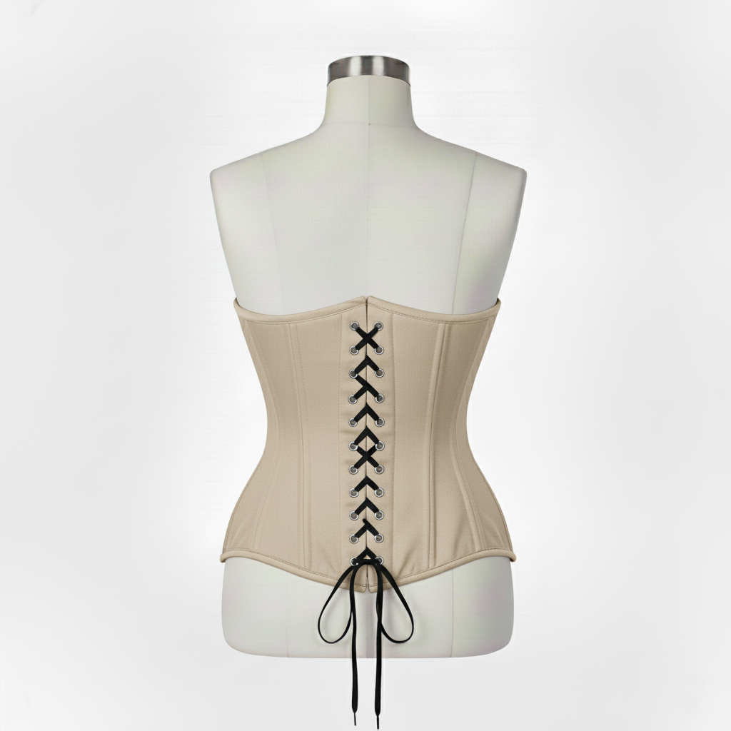 Underbust Corsets Hourglass Curve Waspie Corsete Corseting Beige Cotton CE-0210251