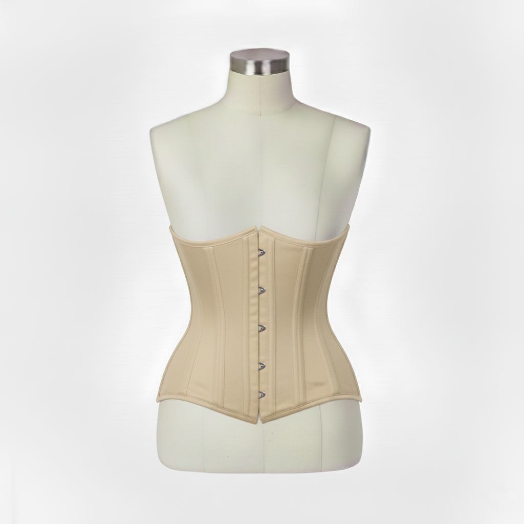 Underbust Corsets Hourglass Curve Waspie Corsete Corseting Beige Cotton CE-0210251