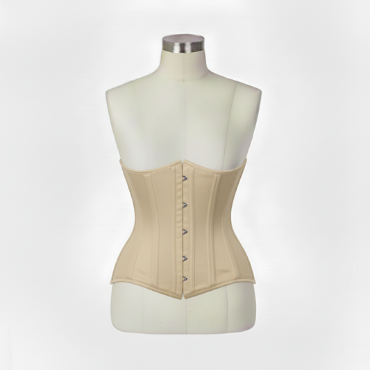Underbust Corsets Hourglass Curve Waspie Corsete Corseting Beige Cotton CE-0210251