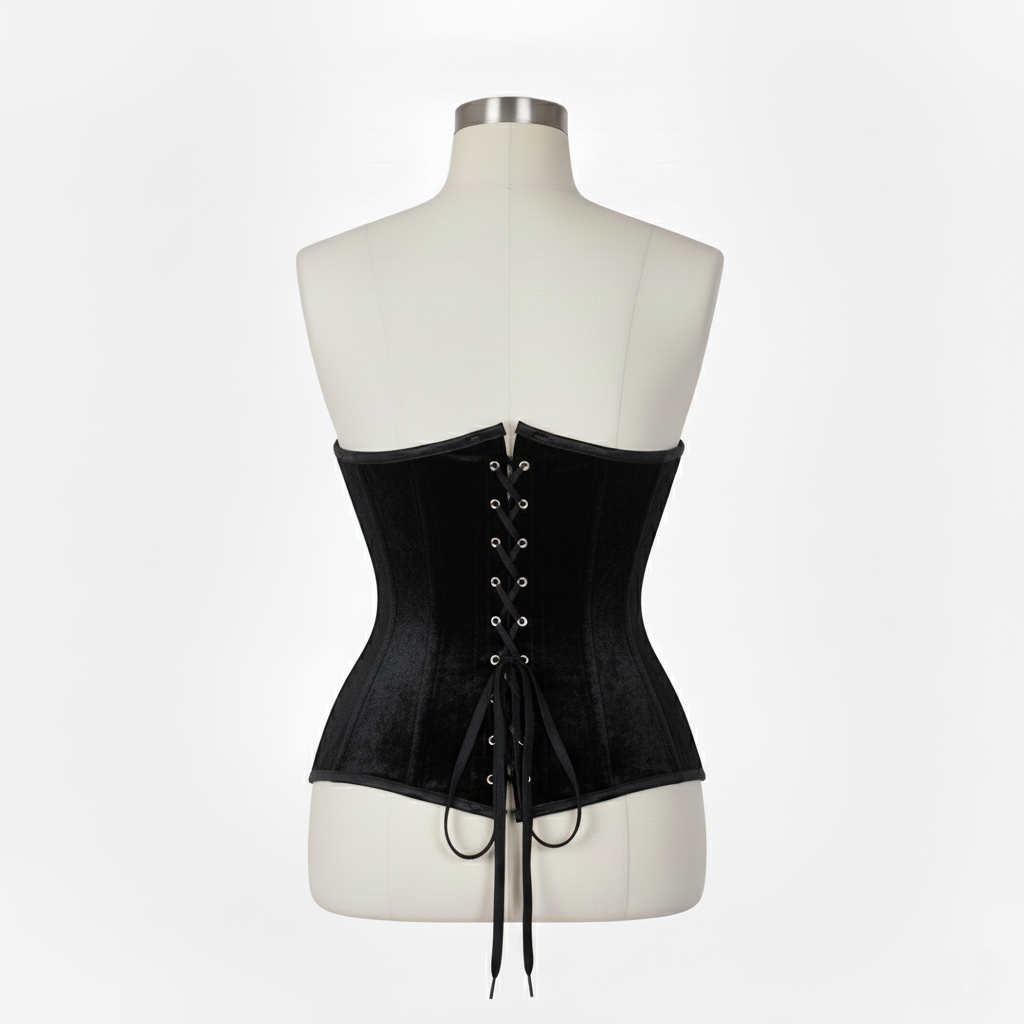 Underbust Corsets Hourglass Curve Waspie Corsete Corseting Black Velvet CE-0210251