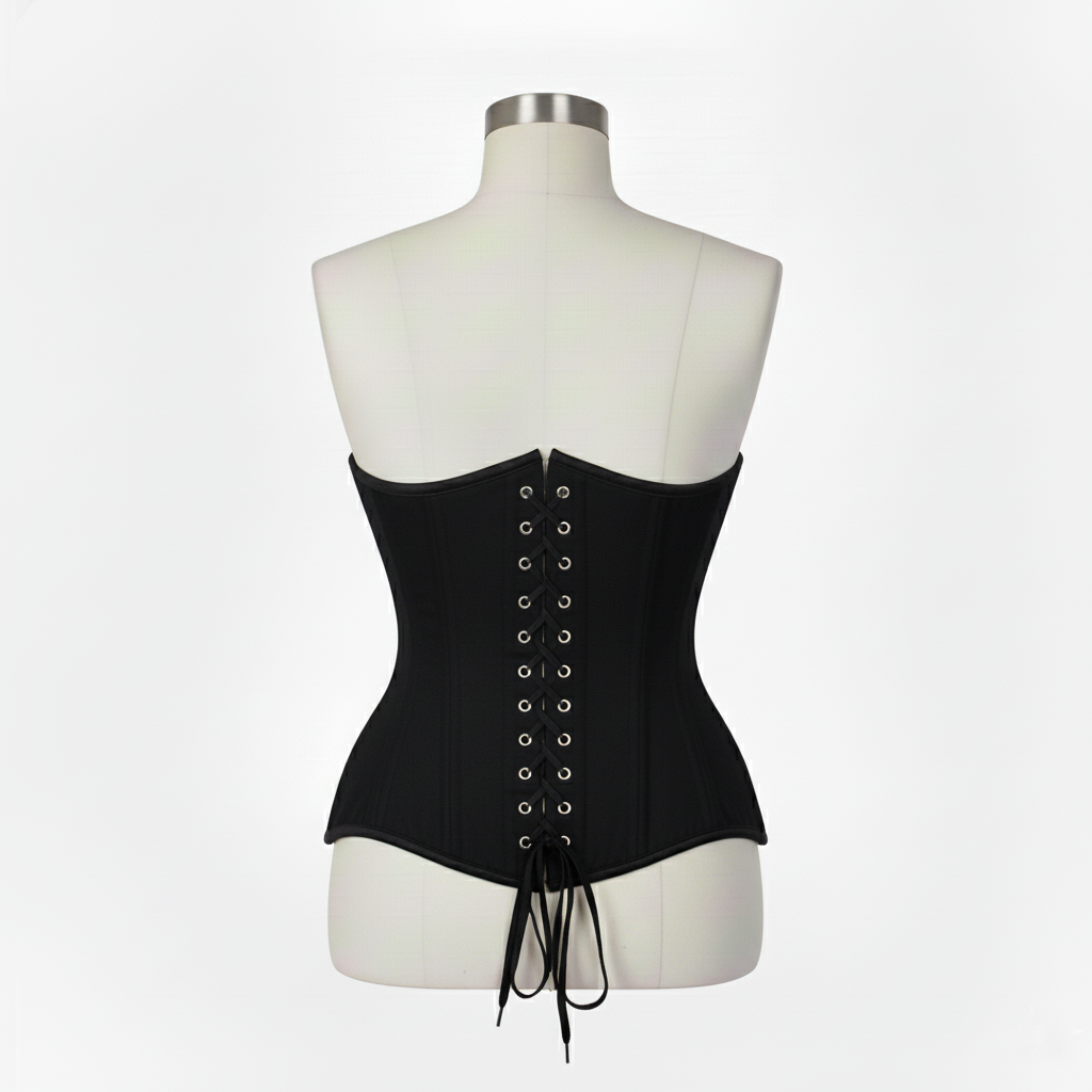Underbust Corsets Hourglass Curve Waspie Corsete Corseting Black Cotton CE-0210251
