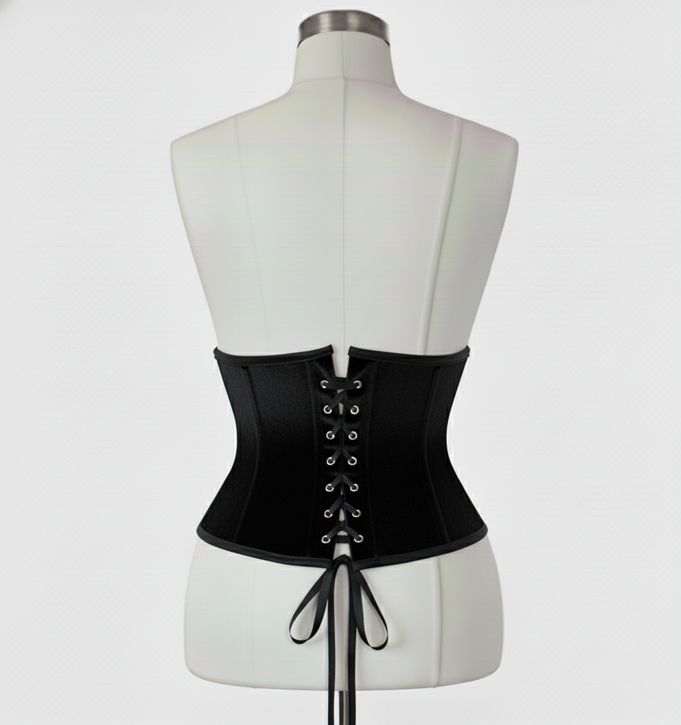 Waist Cincher Corsets Hourglass Curve Waspie Corsete Corseting Black Velvet CE-03102511