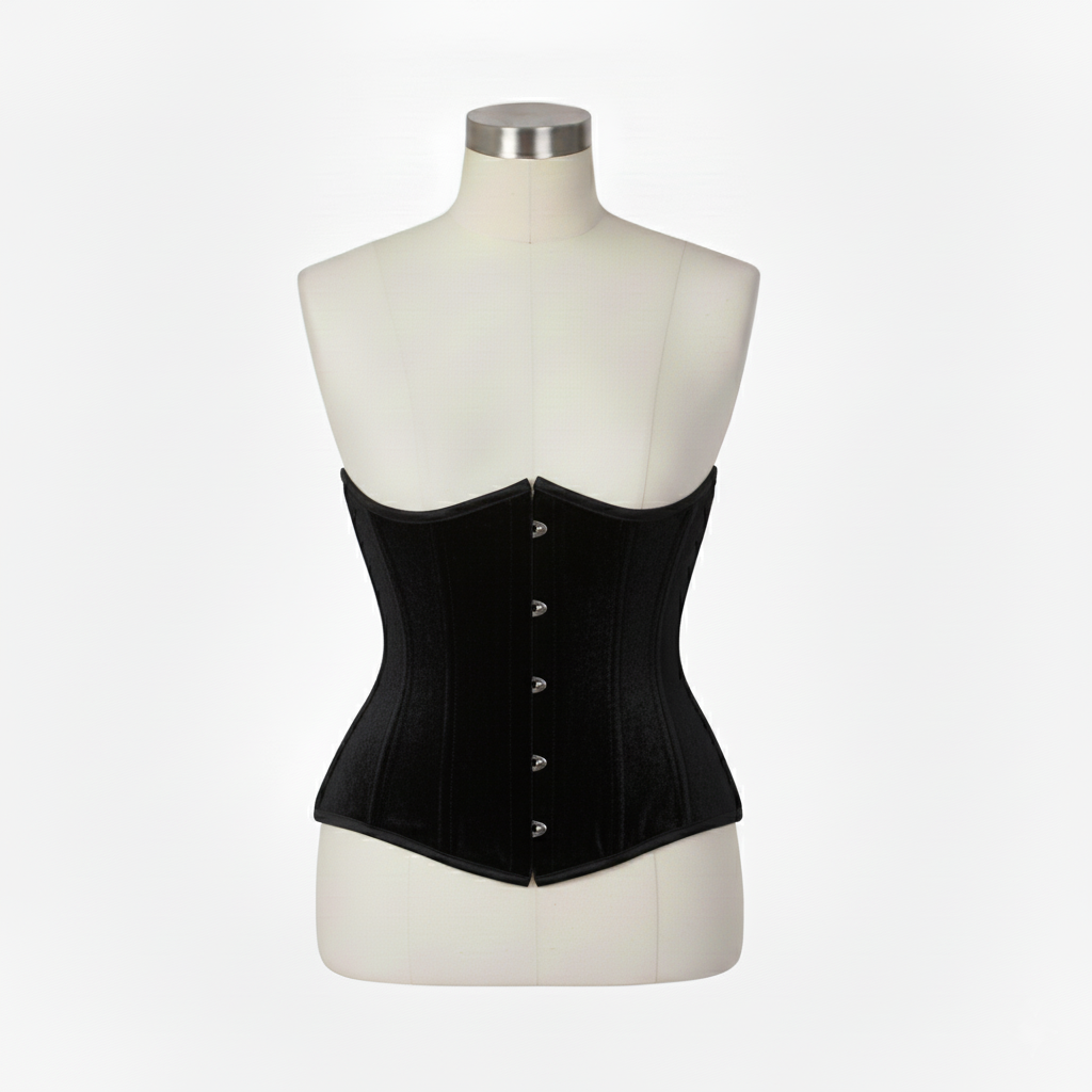Underbust Corsets Hourglass Curve Waspie Corsete Corseting Black Velvet CE-0210251