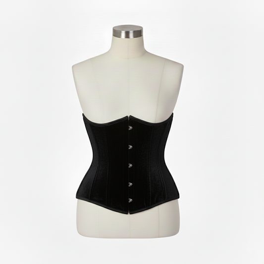 Underbust Corsets Hourglass Curve Waspie Corsete Corseting Black Velvet CE-0210251