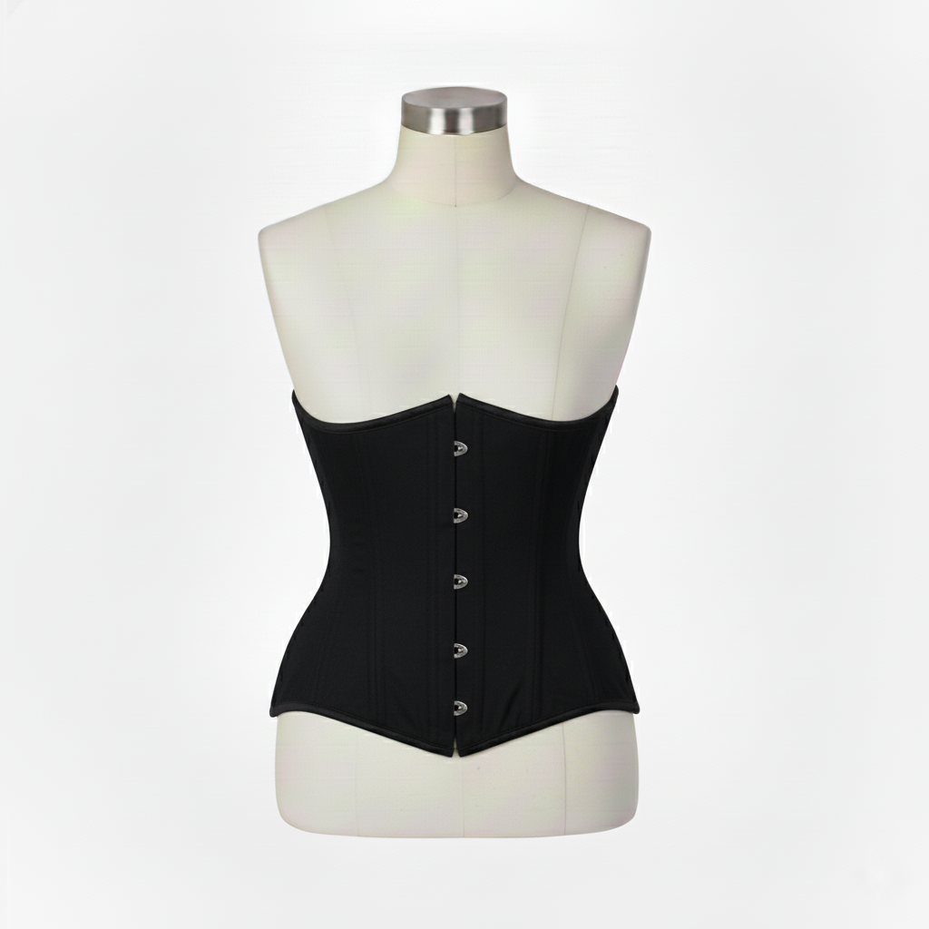 Underbust Corsets Hourglass Curve Waspie Corsete Corseting Black Cotton CE-0210251