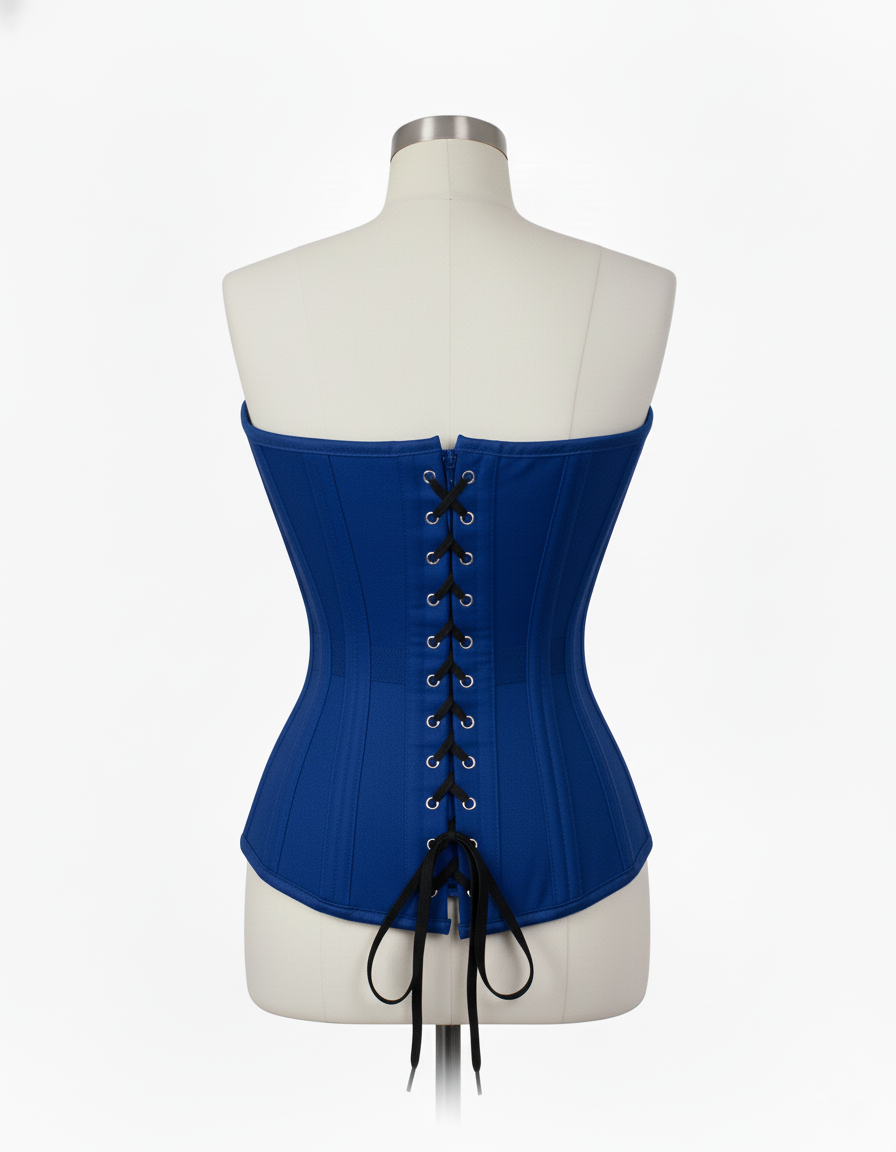 Overbust Corset Hourglass Curve Corsets Corsete Corseting Blue Cotton CE-0310251