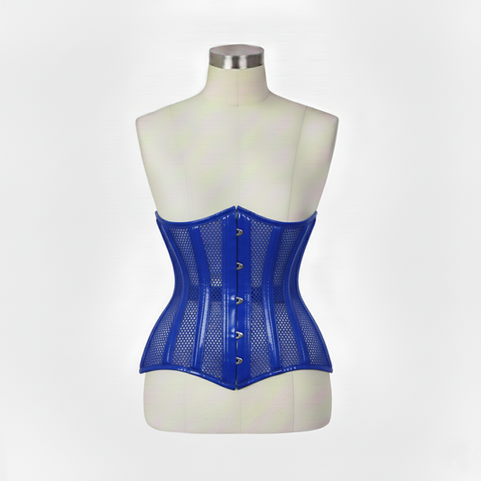 Underbust Corsets Hourglass Curve Waspie Corsete Corseting Blue PVC Mesh CE-0210251