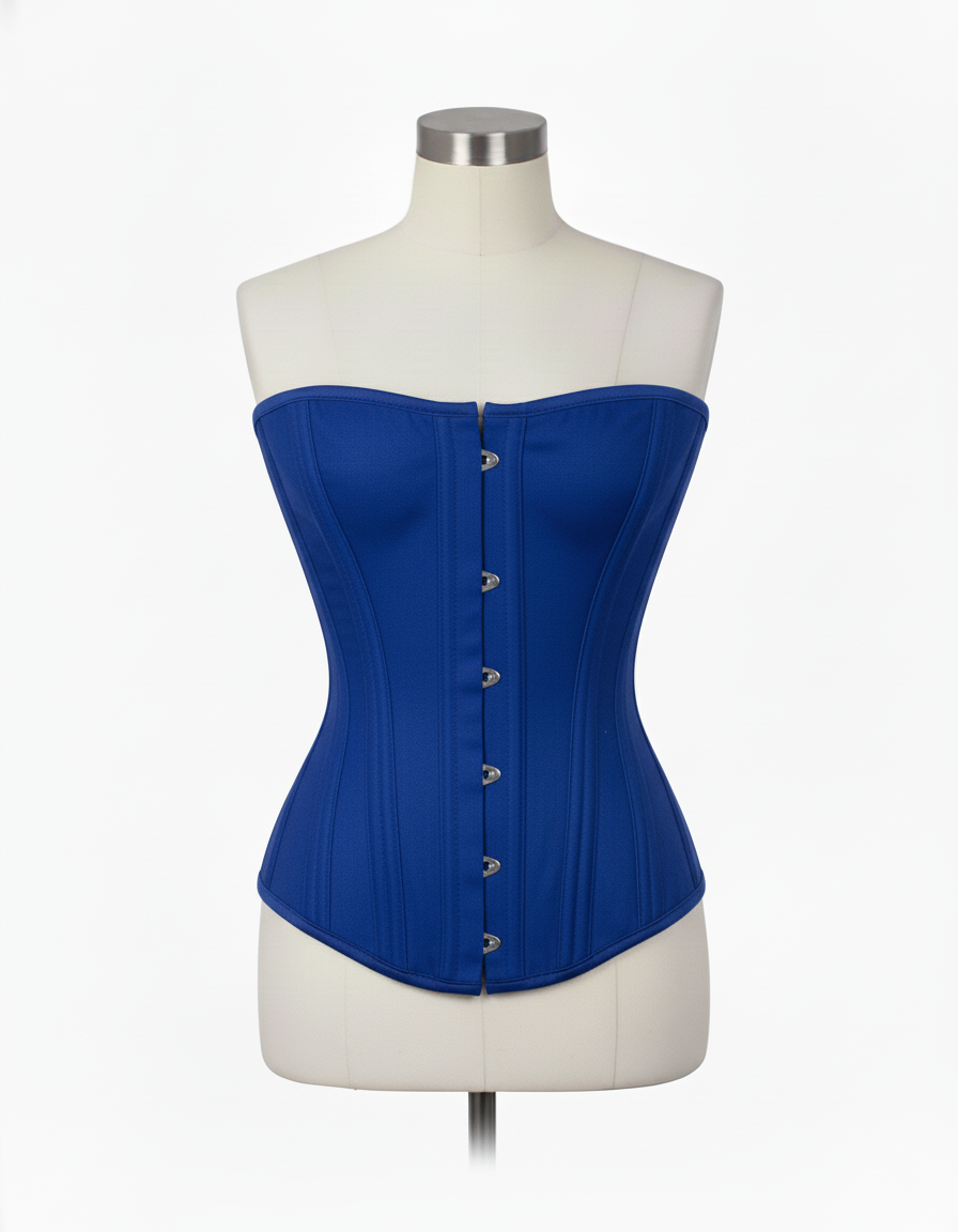 Overbust Corset Hourglass Curve Corsets Corsete Corseting Blue Cotton CE-0310251