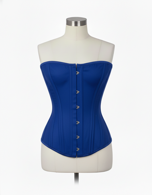 Overbust Corset Hourglass Curve Corsets Corsete Corseting Blue Cotton CE-0310251