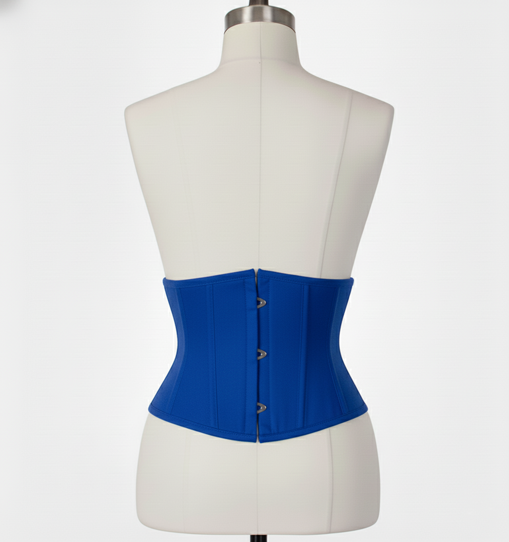 Waist Cincher Corset Hourglass Curve Waspie Corsete Corseting Blue Cotton CE-03102511