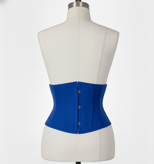 Waist Cincher Corset Hourglass Curve Waspie Corsete Corseting Blue Cotton CE-03102511
