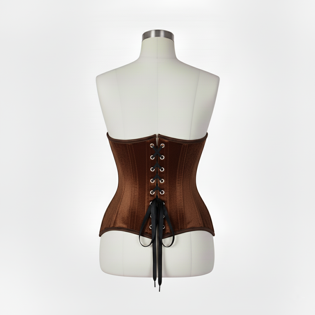 Underbust Corsets Hourglass Curve Waspie Corsete Corseting Brown Velvet CE-0210251