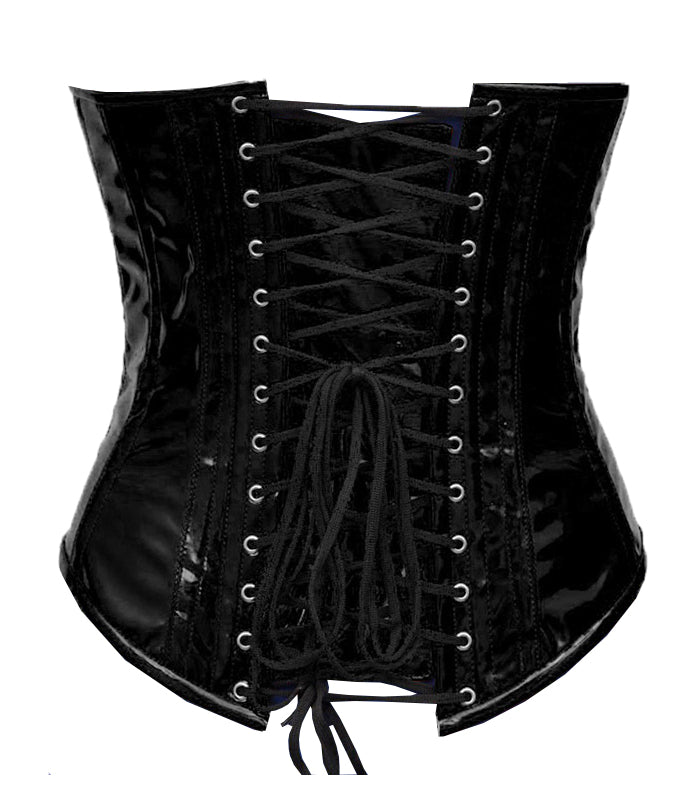 Overbust Corset Hourglass Curve Corsets Corsete Corseting Black PVC CE-1178