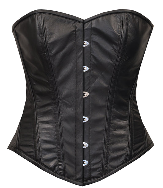 Overbust Corset Hourglass Curve Corsets Corsete Corseting Black Leather CE-1302