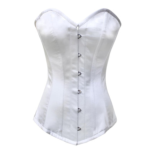 OverLong Bust Corset Long Torso Corsets Corsete Corseting White Satin