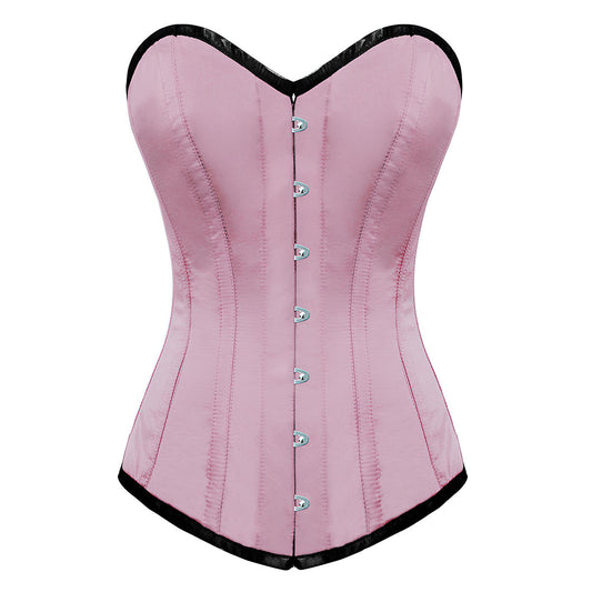 OverLong Bust Corset Long Torso Corsets Corsete Corseting Pink Satin