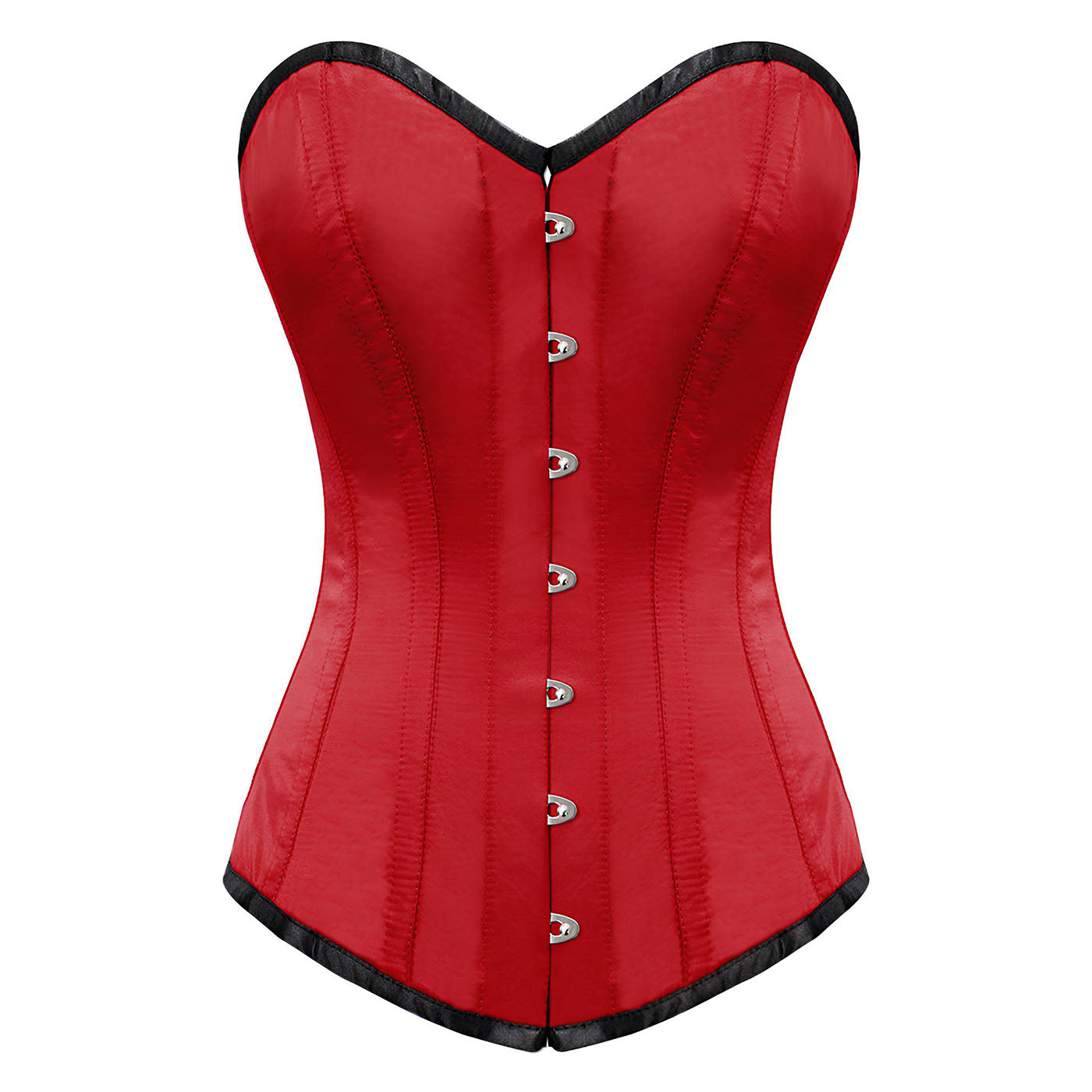 OverLong Bust Corset Long Torso Corsets Corsete Corseting Red Satin