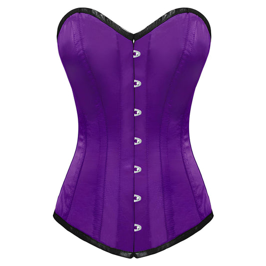 OverLong Bust Corset Long Torso Corsets Corsete Corseting Purple Satin