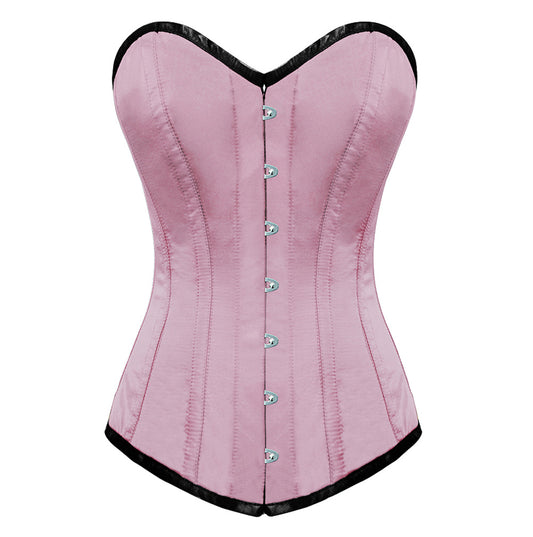 OverLong Bust Corset Long Torso Corsets Corsete Corseting Pink Satin CE-1904