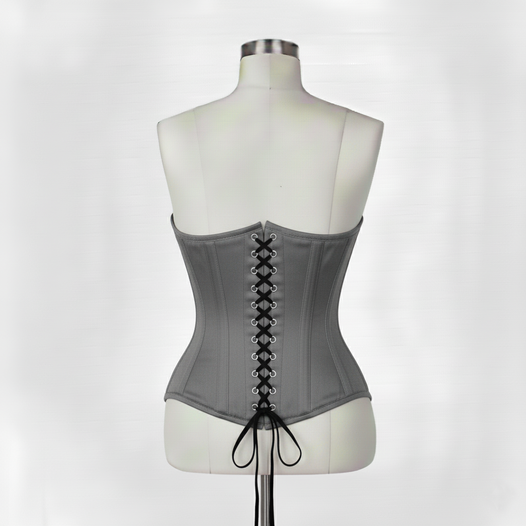 Underbust Corsets Hourglass Curve Waspie Corsete Corseting Grey Cotton CE-0210251