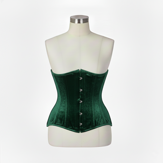 Underbust Corsets Hourglass Curve Waspie Corsete Corseting Green Velvet CE-0210251