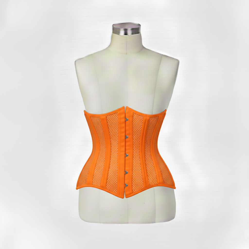 Underbust Corsets Hourglass Curve Waspie Corsete Corseting Orange Mesh CE-0210251