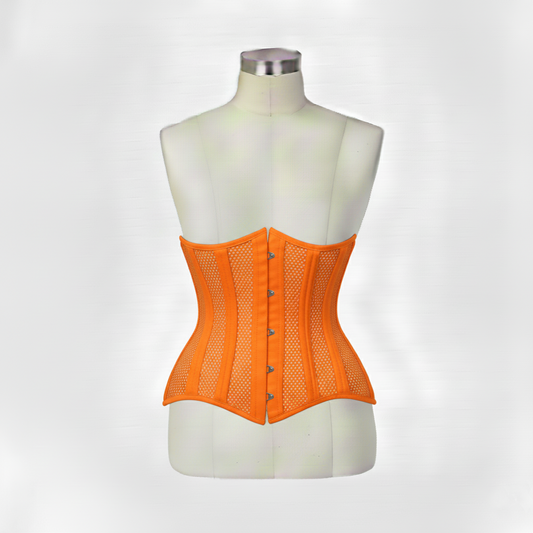 Underbust Corsets Hourglass Curve Waspie Corsete Corseting Orange Mesh CE-0210251