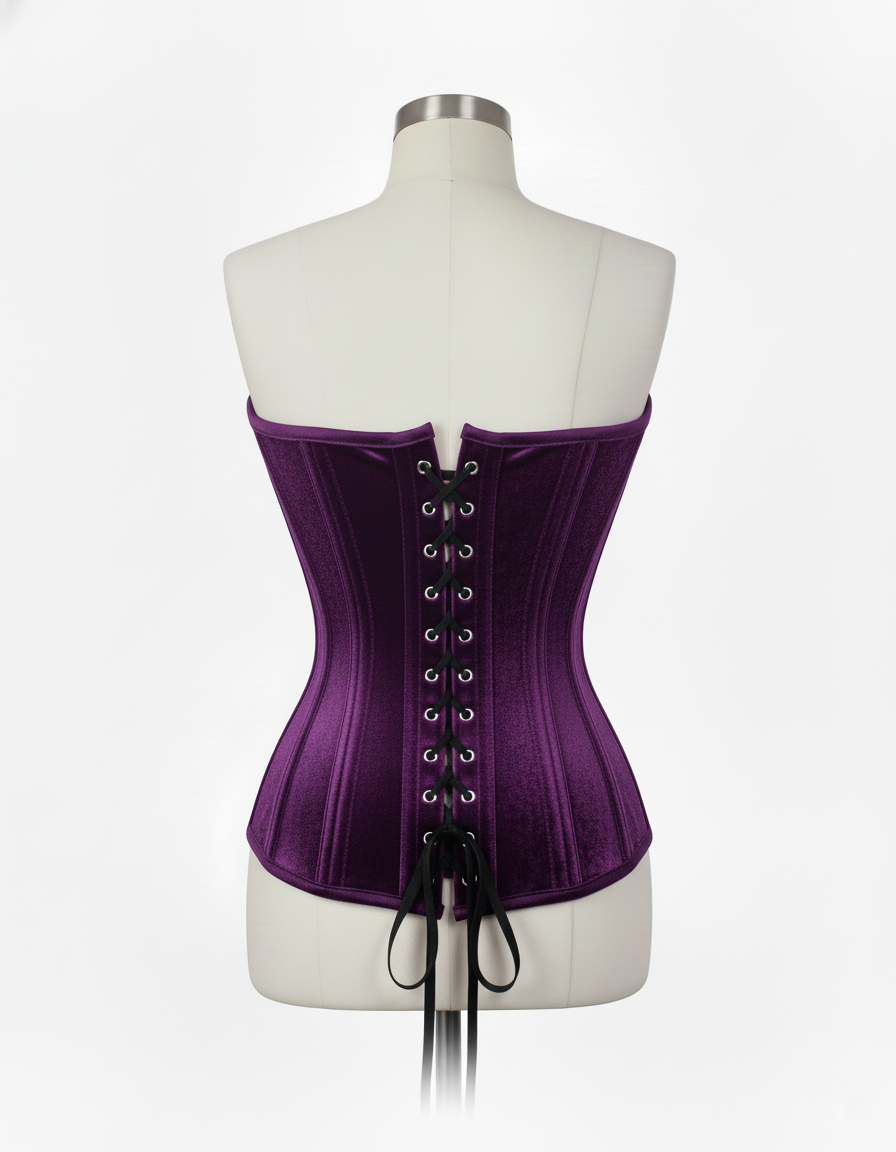 Overbust Corset Hourglass Curve Corsets Corsete Corseting Purple Velvet CE-0310251