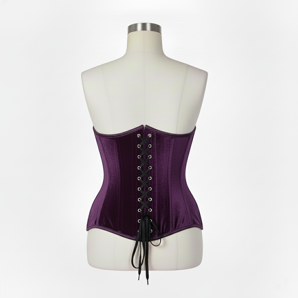 Underbust Corsets Hourglass Curve Waspie Corsete Corseting Purple Velvet CE-0210251