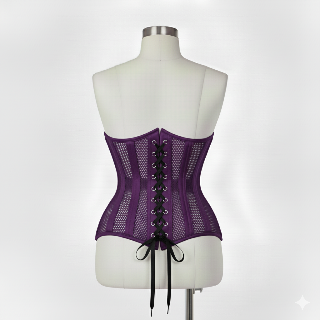 Underbust Corsets Hourglass Curve Waspie Corsete Corseting Purple Mesh CE-0210251